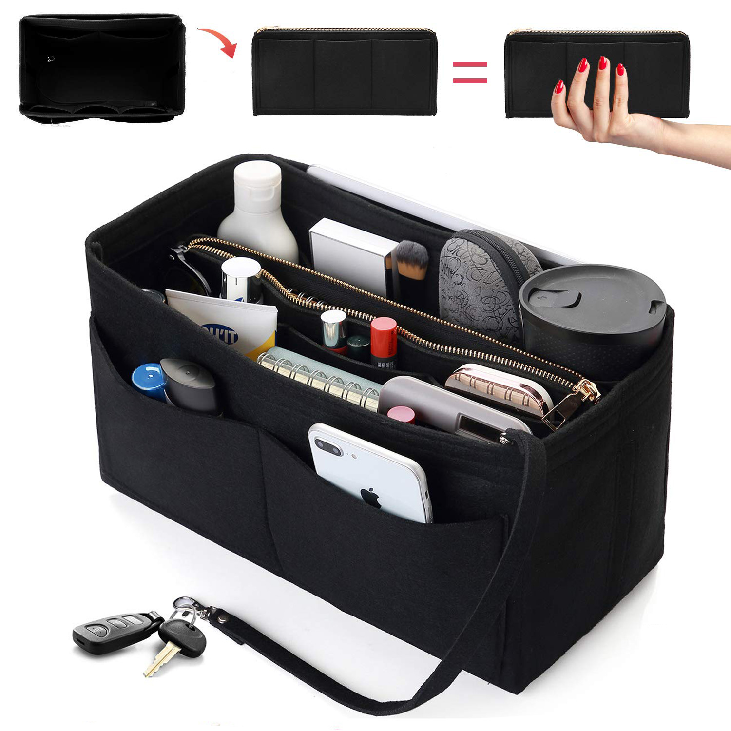 Backpack Insert Organizer - Inserto organizer per borsa in feltro