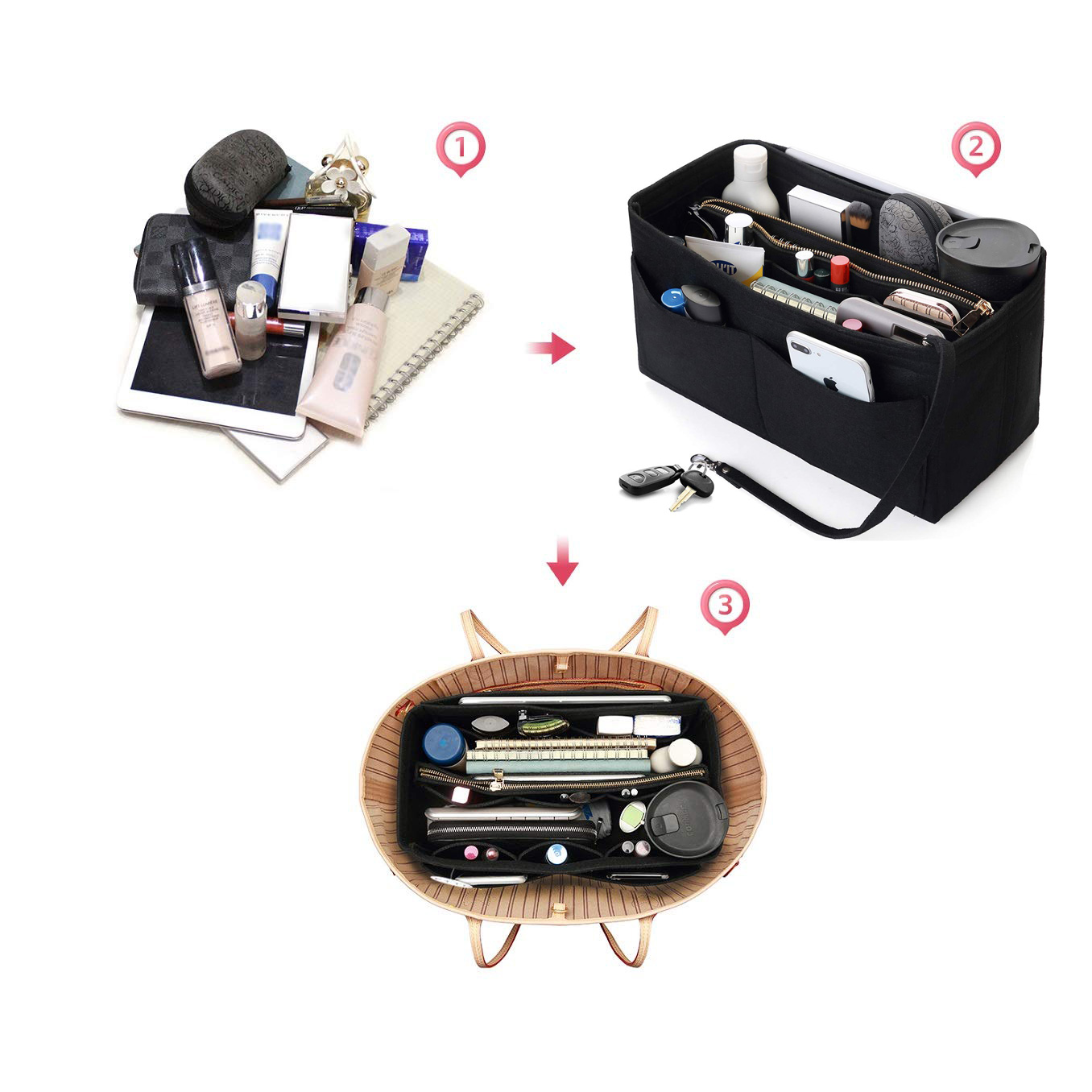 Inserto organizer per borsa in - Backpack Insert Organizer recensione e prezzo