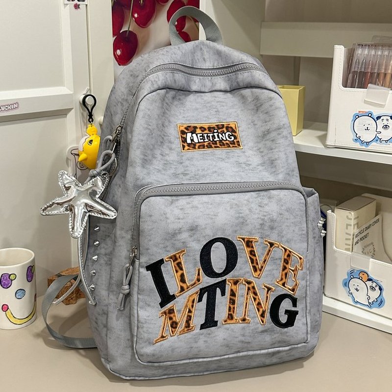 Zaino grigio Y2K per donne, ca - School Backpack Teen recensione e prezzo